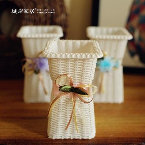 High grade simulation flower plastic flower vase decorative home small cheap plastic vase for wedding decoration