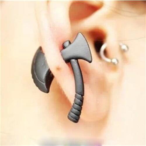 1Pair/lot Boho Chic Axe Stud Earrings Non-mainstream Perspective Ax Piercing Earrings Jewelry