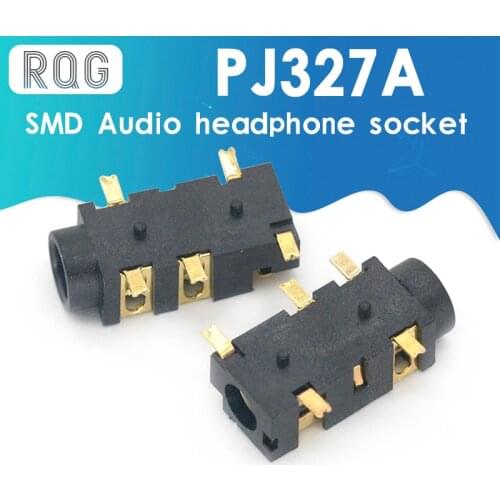 10PCS 3.5MM Headphone PJ-327A Gold-Plated Patch SMD Audio Earphones/Headphone Socket PJ327A