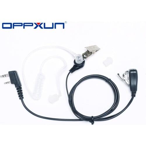 2 Pin PTT Covert Acoustic Tube Mic Microphone Headset Earpiece Headphone For Kenwood Baofeng UV-5R BF-888S CB Radio Accessories