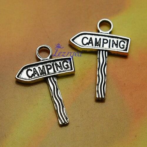 30pcs/lot--22x16mm, Antique silver plated camping Charms ,DIY supplies, Jewelry accessories
