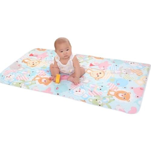 4 Sizes Baby Waterproof Sheet Urine Changing Pads Urine Pad Cartoon Reusable Infant Bedding Nappy Burp Mattress Changing Mat