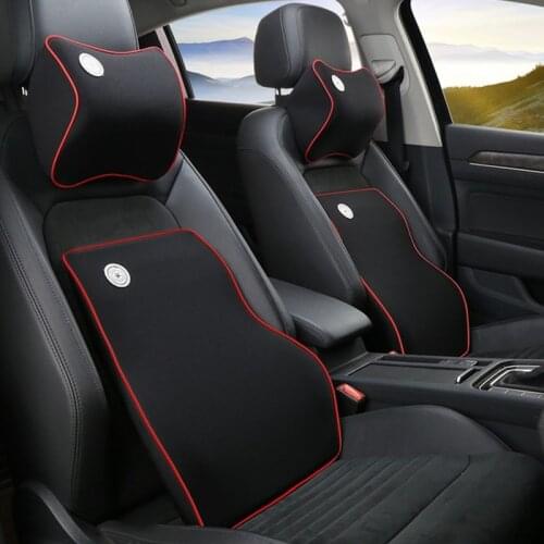 Car Headrest Pillow Neck Memory Lumbar Support Cotton Breathable Auto Neck Rest Headrest Cushion Seat Pillow