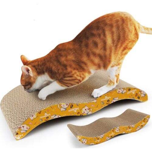Pet Cat Scratcher Pad Corrugated Cardboard Catnip Scratcher M Wave Shape Corrugated Paper Catnip honeycomb Scratching Board