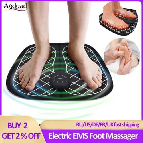 Electric Foot Massager Ems Wireless Foot Acupoint Massage Mat ABS Physiotherapy Foot Vibrator Massage Device