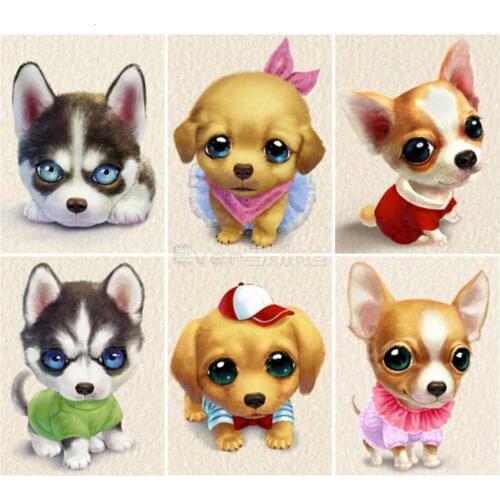 EverShine 5D Full Square Diamond Painting Dog Cross Stitch Bead Picture Kits Diamond Art Animals Handwork Gift Wall Decoration