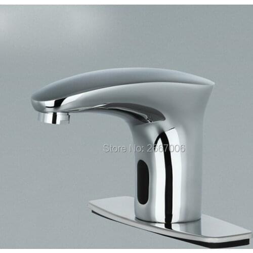 Free Shipping New Chrome Hosiptal toilet sensor faucet Bathroom touchless water faucet tap sensor automatic water faucet ZR6120