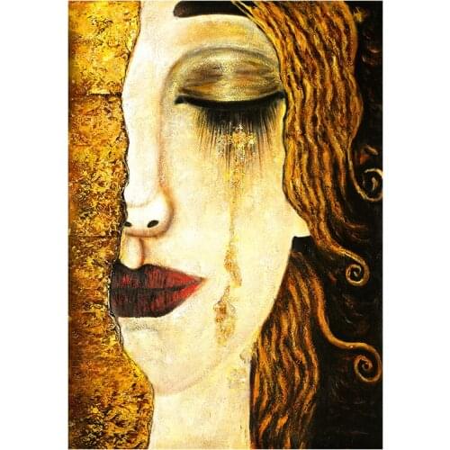 Classic Artist Gustav Klimt Tear Abstract Oil Painting on Canvas Posters and Prints Art Wall Pictures for Living Room Cuadros