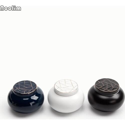 NOOLIM Indigo Phnom Penh Ceramic Sealed Tank Portable Travel Food Can Small Puer Tea Caddy Storage Bottles Spice Candy Jar