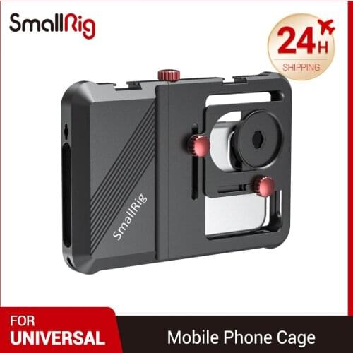 SmallRig Vlog SmallRig Cage Professional Universal Mobile Phone Cage w/ Cold Shoe Mount for Microphone Flash light Attach 2494