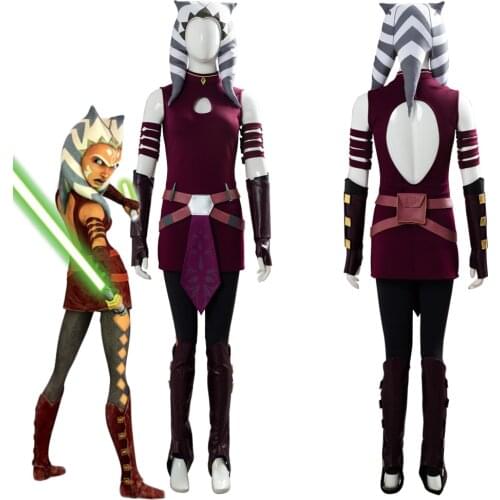 Star Cosplay Wars: The Clone Wars Ahsoka Tano Cosplay Costume Adult Women Female Halloween Carnival Costumes