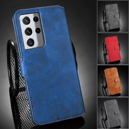 Retro Magnetic Flip Leather Case For Samsung Galaxy S21 S20 FE Fan S10 E S9 S8 S7 edge Note 20 10 9 8 Plus Lite Ultra 5G Cases