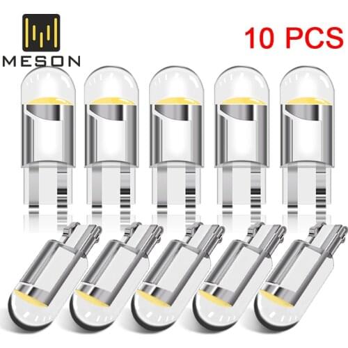 10PCS T10 W5W WY5W 194 168 501 2825 COB LED Car Wedge Parking Lights Side Door Bulb Instrument Lamp Auto License Plate Light