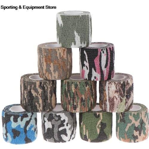 4.5M Hunt Disguise Elastoplast Camouflage Elastic Wrap Tape Self Adhesive Sports Protector Ankle Knee Finger Arm Bandage