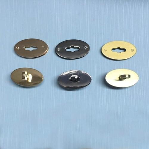 Metal Oval Twist Large Bag Lock, 72mm x 40mm Brushed Brass Flap Purse Bag Lock