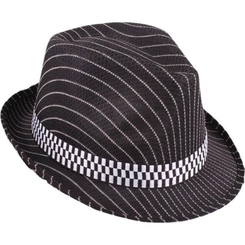 Fashion Men Fast Dry Jazz Caps Women Fedora Hat Striped Summer Hats for Women Beach Floppy Panama Sun Cap Hat for Adults GH-527