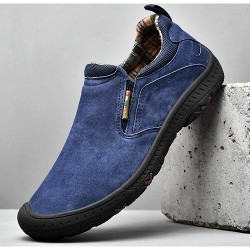 Mens Shoes 2021 Fashion Outdoor Shoes Moccasins Man Loafers Casual High Quality Suede Comfy Slip on Climbing Shoe Big Size 38-48
