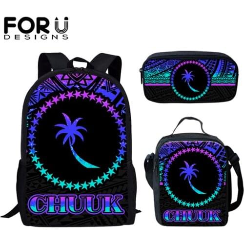 Nopersonality Students in School Polyester Durable Backpacks Polynesia Chuuk Large Capacity Back Bag 3 in 1 for Girl and Lady