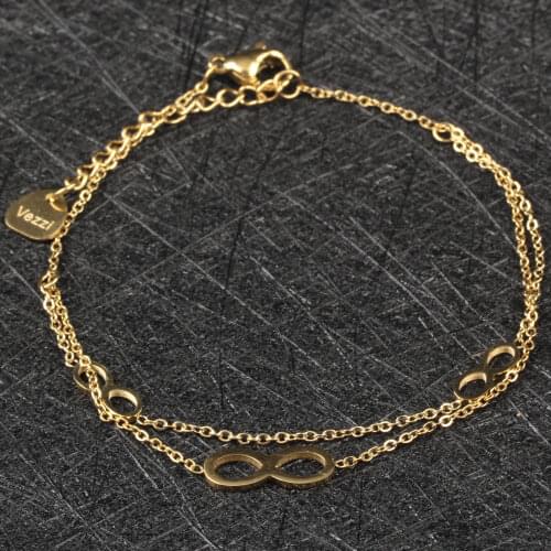 New Ladies Bracelet Golden Punk Style Layered Bracelet Stainless Steel Bracelet Pattern Pendant Bracelet Gadgets Bracelet 2021