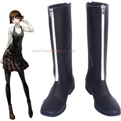 PA5 Makoto Niijima Shoes Cosplay Persona 5 Queen Niijima Makoto Cosplay Boots Cosplay Shoes Custom Made Any Size