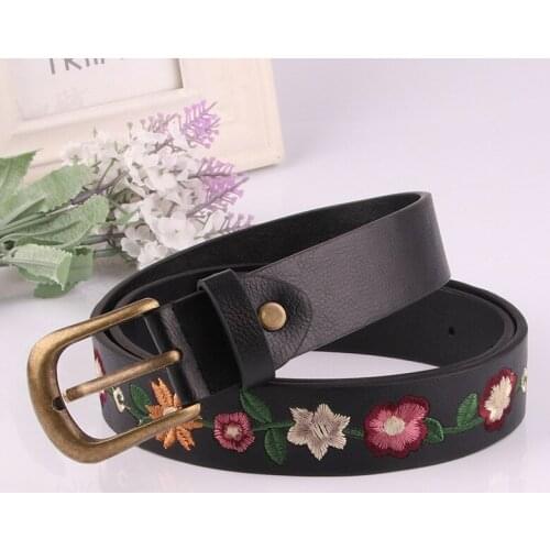 New style embroidered flowers decorate belts for ladies retro belts fashion women classic western style skirt dress belt PY69