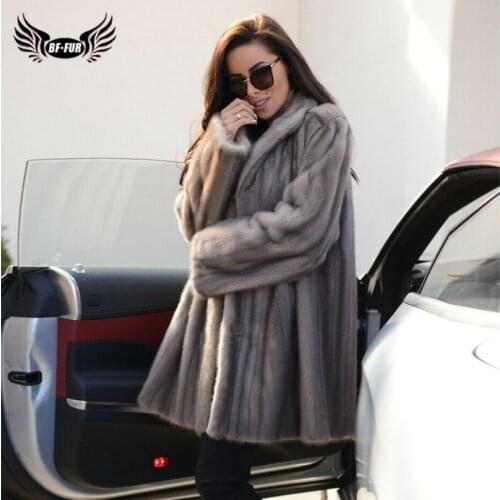 Luxury Mink Fur Coat Winter Women Real Mink Fur Jacket With Lapel Collar Full Pelt Natural Fur Coat Woman Fashion Outwear 2020