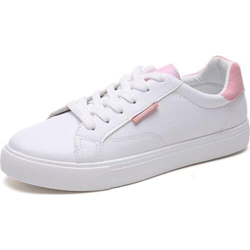 Women Casual Shoes 2020 Autumn Women Sneakers Fashion Breathable PU Leather Platform White Women Shoes Soft Footwears NVX251