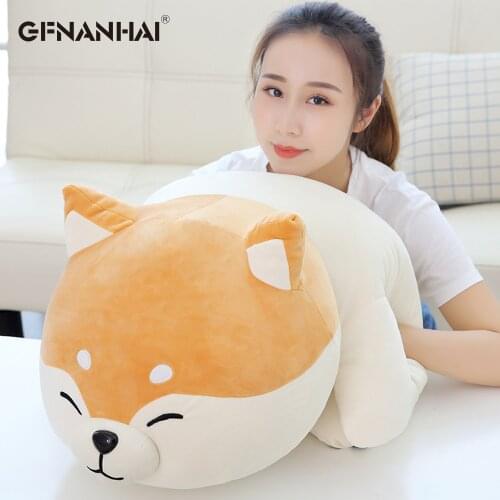 1pc 60/90cm Giant Size Shiba Inu Dog Plush Toy Kawaii Animal Lying Dog Pillow Stuffed Soft Toys Children Baby Lovely Xmas Gifts