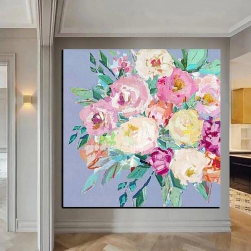 100% Handmade Oil Painting Unframed Colorful Flowers Abstract Modern On Canvas Home Decor For Home Decoration Artwork Large Size
