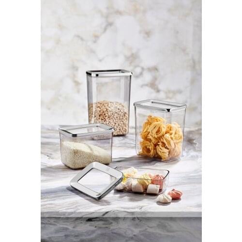 SRO Kitchen Rectangle Smoked Color 16 Pcs BPA Free Hard Plastic Home Kitchen Refrigrator Store Dry Food