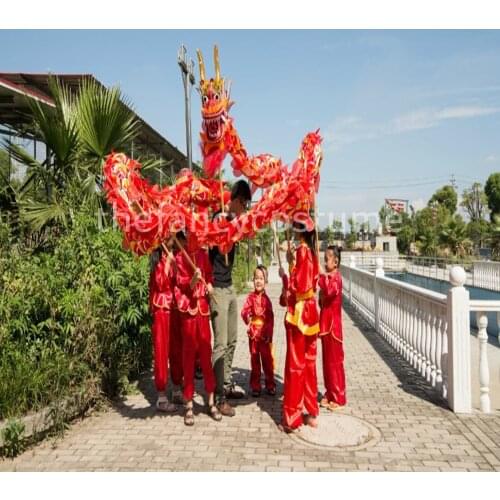 33.8' children size CHINESE DRAGON DANCE silkFolk Festival Celebration Costume 10.3m 10 children to play