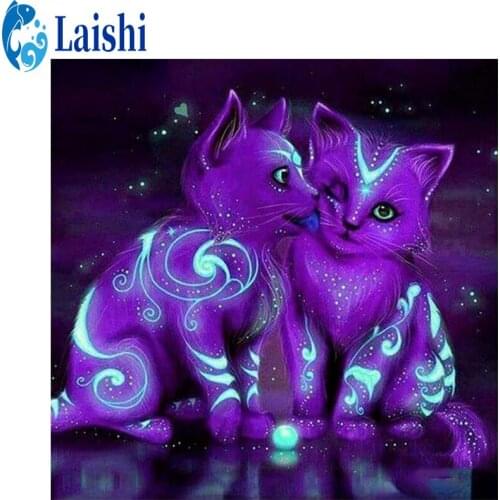 5D Diy round diamond painting Cartoon cat animal kit cross stitch mosaic diamond embroidery home decoration new year gift