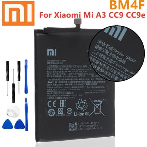 BM4F 100% Original XIAO MI Phone Battery For Xiaomi Mi A3 CC9 CC9e Replacement Batteries Xiomi bateria CC9 Mi9 Lite