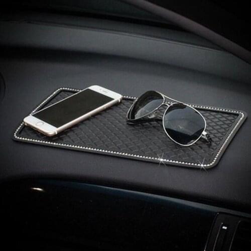 Car Interior Anti Slip Mat PVC with Crystal Non-Slip Pading Dash Board Phone Glasses Perfume Pad Storage Universal Size Holder