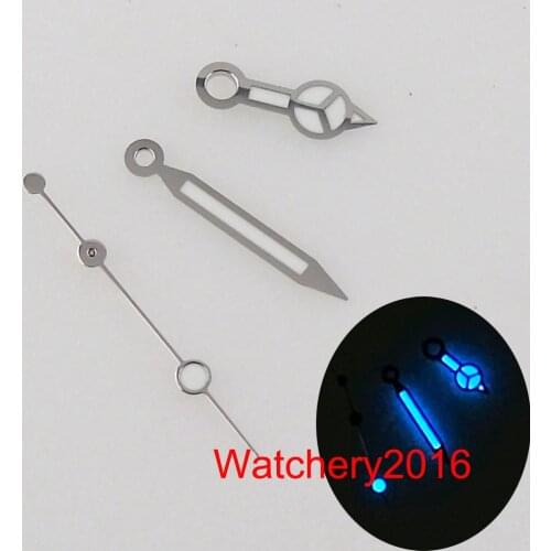 BLIGER Green/Blue Luminous Stainless Steel Watch Hand Needles Fit NH35A NH36A 4R35 4R36 7S26 New