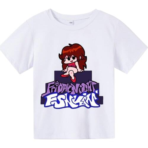 Friday Night Funkin Game Printed Children T-shirts Fashion Summer Short Sleeve Tshirt Kids Casual Streetwear Sports Short Sleeve