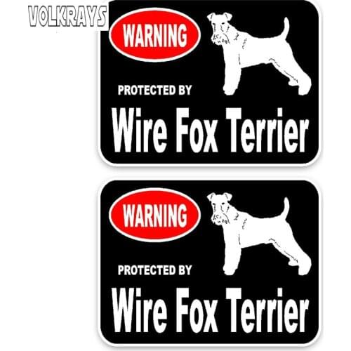 Volkrays 2 X Creative Car Sticker Wire Fox Terrier Dog Animal Pet Puppy Accessories Reflective Sunscreen Vinyl Decal,10cm*14cm