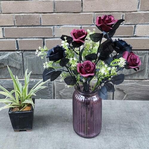 10Pcs Artificial Rose Flower Plant DIY Garden Party Home Bridal Wedding Decor