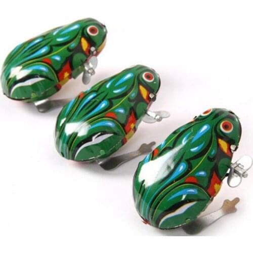 Kids Classic Wind Up Clockwork Toys Jumping Frog Vintage Do the old Toy Funny Action Figures Childrens gifts