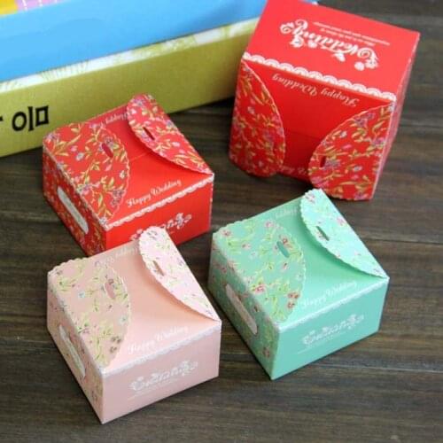 Candy box bag chocolate paper gift package for Birthday Wedding Party favor Decor supplies DIY small flower leaf design