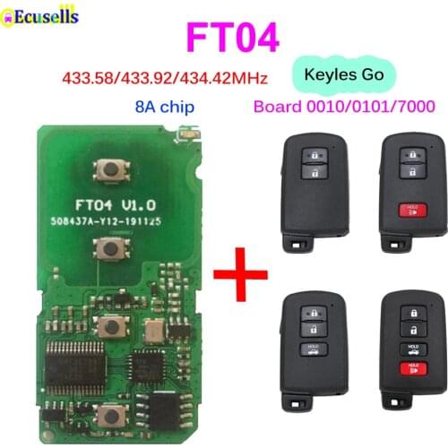 Lonsdor FT04 Circuit Board 0101/0010/7000 433MHz 433.92MHz 8A Chip Keyless Go Car Remote Smart Key Pcb for Lexus Toyota
