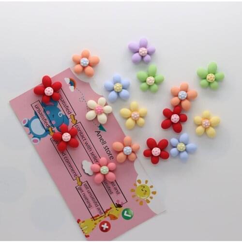 Fridge magnet 20mm flower resin decoration magnetic sticker colorful pink red blue stereo kids like girl gift paste photo fixer