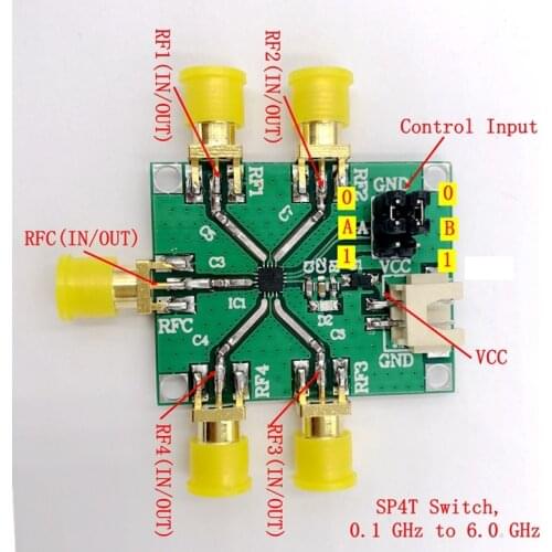 HMC7992 Module non reflective 0.1 GHz to 6.0 GHz Single knife four throw（SP4T）Silicon switch