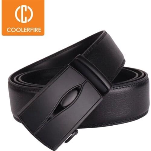 Coolerfire Good mens belt luxury high quality cow genuine leather belts for men automatic buckle fashion waist male ZD068