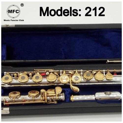 Music Fancier Club Flute 212 Engraving Hand Carved Keys Gold Plating Flutes B Leg Open Holes 17 Gold Keys