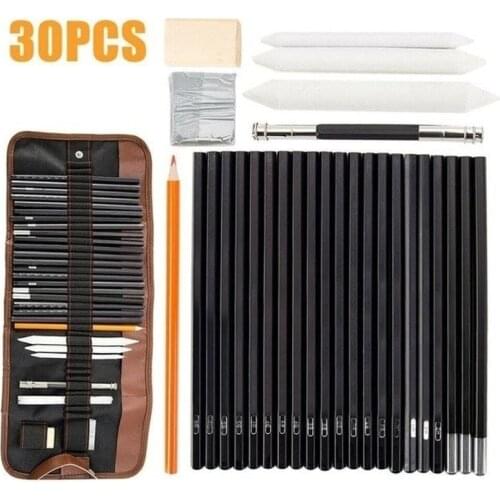 30pcs Drawing Beginner Sketch Set Charcoal Pencil Art Painting Sketch Stationery Set
