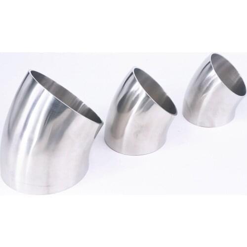 Outer Diameter 16mm To 159mm 304 Stainless Steel Sanitary Weld 45 Degree Elbow Pipe Fitting