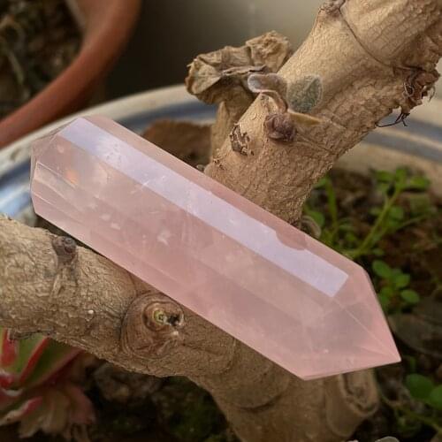 NEW!!!Natural 12 Surface Rose Quartz Obelisk Spirit Stones Crystal Obelisk Wand Meditation Chakra Healing Crystals for gifts