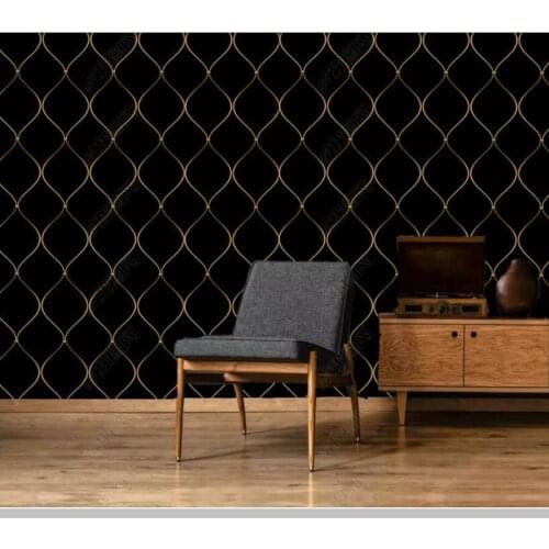 Papel de parede Modern abstract line geometric golden 3D wallpaper mural,living room tv wall bedroom home decor bar KTV mural