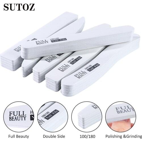 Nail file strip white heart sawtooth diamond sand strip nail polish strip file plastic nail tool nail accessories 5pcs